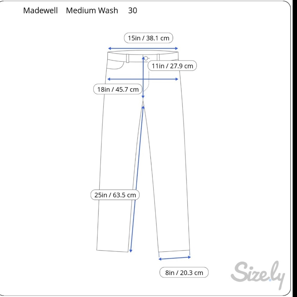 Madewell Slim Demi Boot Cut Jeans Size 30 Light Wash Denim Office Summer 30x25‎ - Picture 13 of 13
